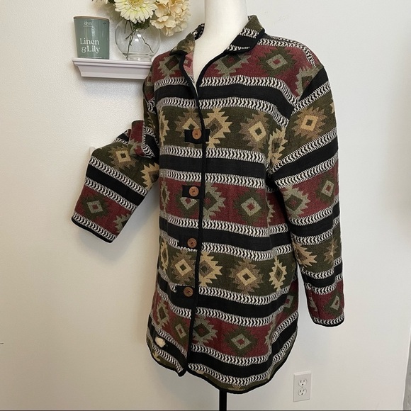 Vintage Southwestern Style Reversible Tapestry  Woven Jacket - Picture 7 of 16